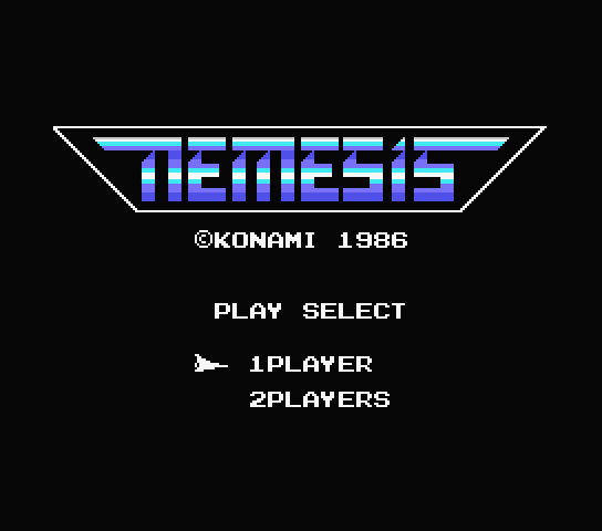 Nemesis title screen for MSX